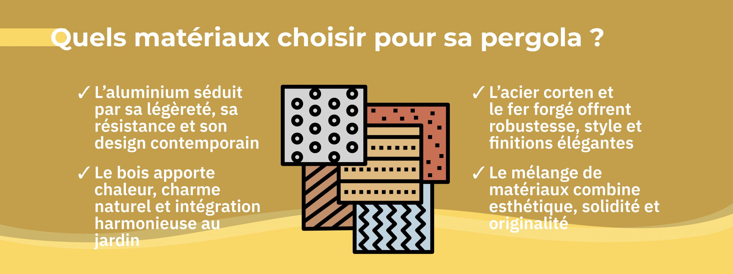 les matériaux de pergola les plus courants