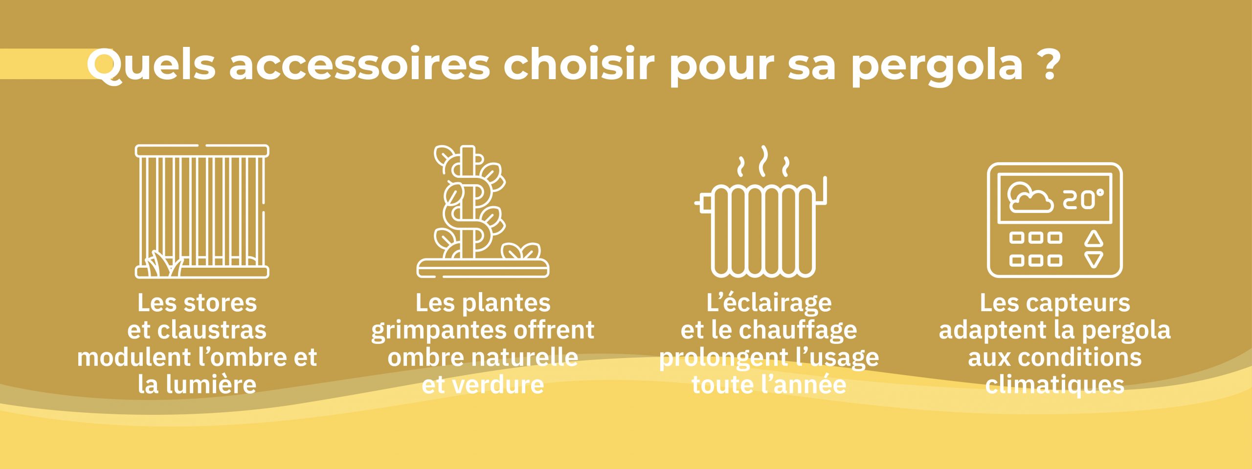 idées d'accessoires pour personnaliser sa pergola