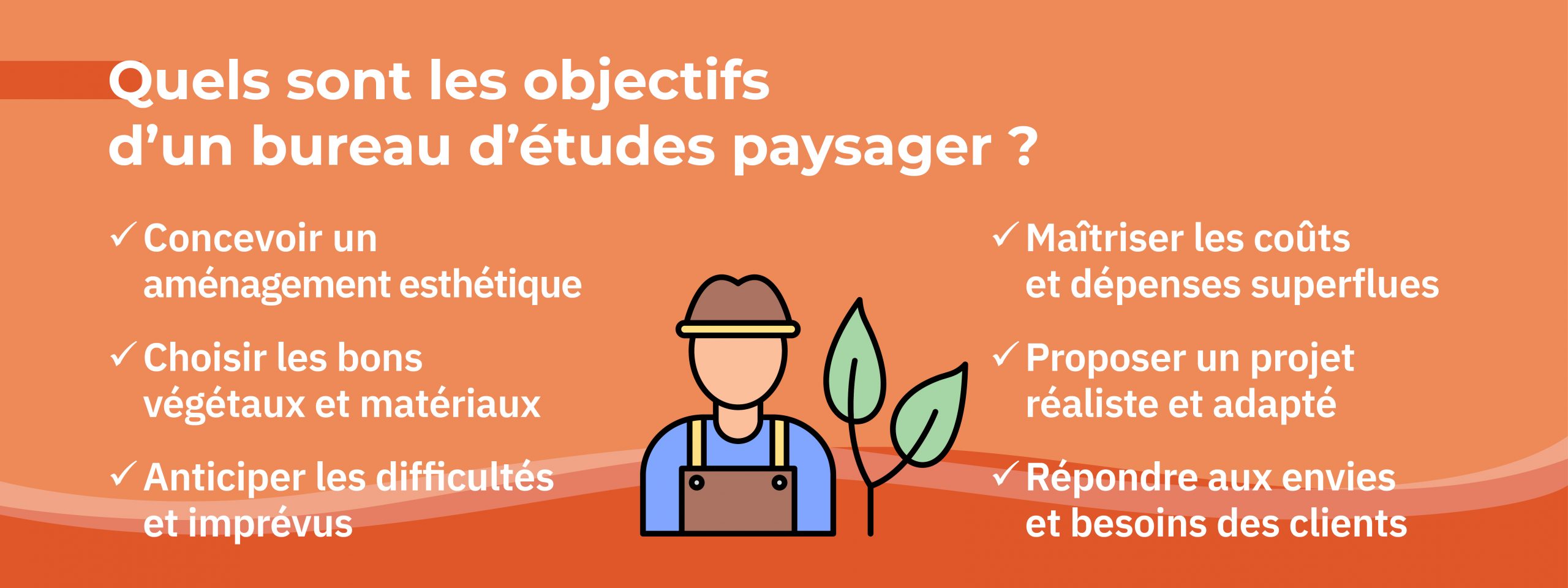 infographie détaillant les objectifs d’un bureau d'études paysager