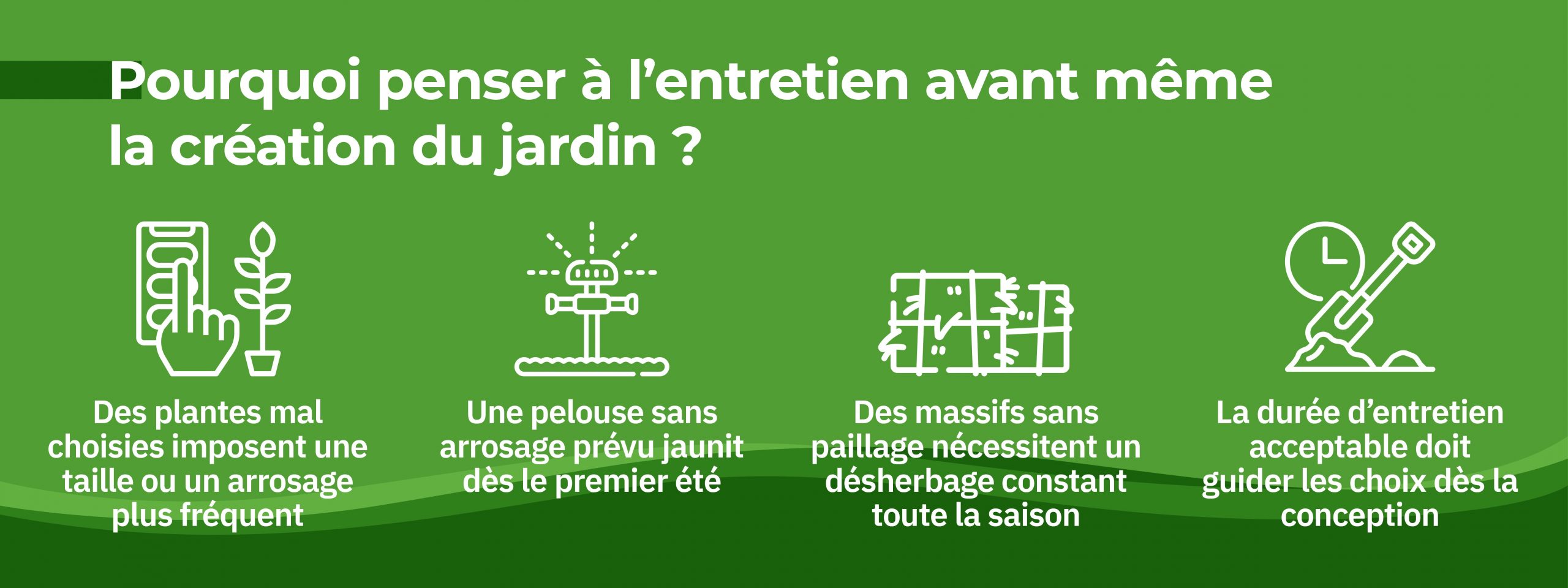 anticiper entretien avant création jardin taille arrosage désherbage
